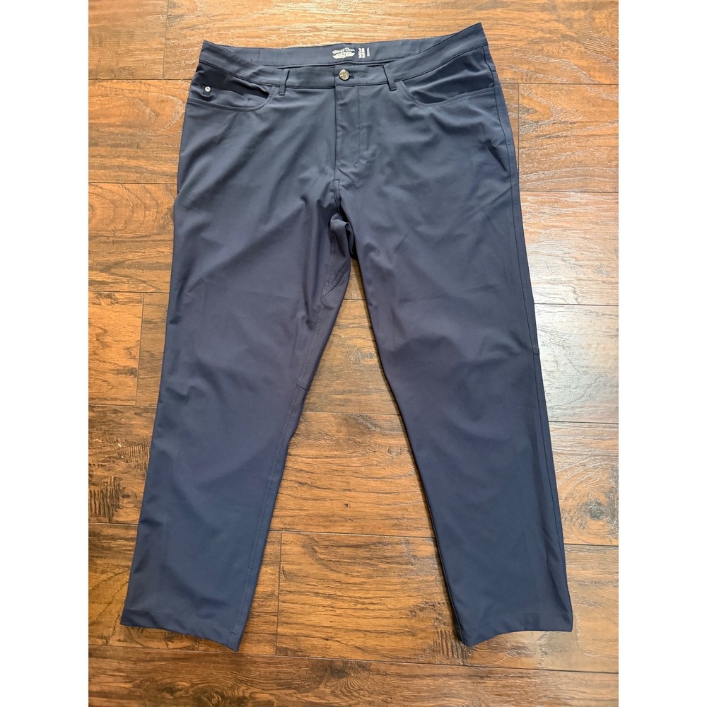 Lot of 2 Straight Down Golf Pants Mens 38x32 Performance Stretch Navy Gray Trous